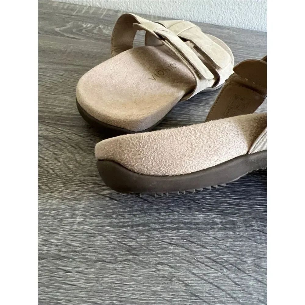 New Vionic Leather Adjustable Slide Sandals - Riley 7.5W - Picture 5 of 6